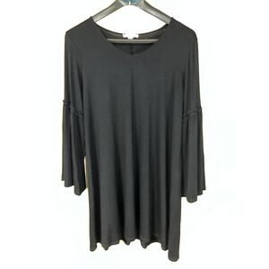Bell Sleeve Size 20 (0X) Ashley Nell Tipton Boutique Swing DRESS Black NEW